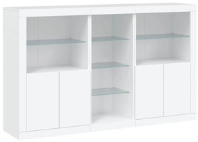 fehér tálalószekrény LED-világítással 162 x 37 x 100 cm
