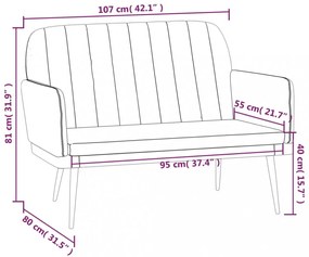 krémszínű műbőr pad 107 x 80 x 81 cm