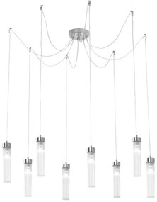 Kolarz 6009.30850 - Csillár zsinóron RAGGIO 8xE14/25W/230V pók ezüst