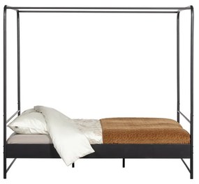 Bunk fekete kétszemélyes fém ágy, 160 x 200 cm - vtwonen