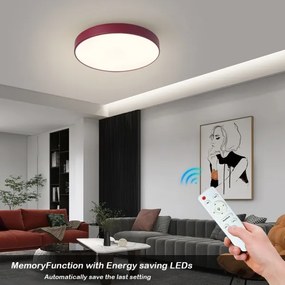 Brilagi-LED dimmelhető mennyezeti lámpa POOL LED/48W/230V 3000-6000K 40 cm bordó+távirányító