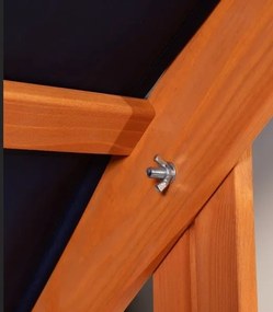 Zárható fa homokozó padokkal és tetővel gyerekeknek Baby Mix 120x120 cm szürke