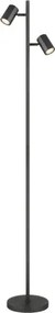 Globo 57918S Állólámpa fém szürke matt, alumínium szürke matt, kábel PVC fekete, lábpedál kapcsoló a kábelen, HxSzxM: 270x220x1580mm, kábel hossza 1800mm, 2x GU10 LED 5W 230V izzók nélkül