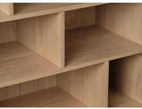 Natúr színű könyvespolc tölgyfa dekorral 140x90 cm Ponza – Unique Furniture