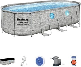 Power Steel Swim Vistar SUMATRA Ovális fémvázas medence szett ablakkal 549 x 274 x 122 cm