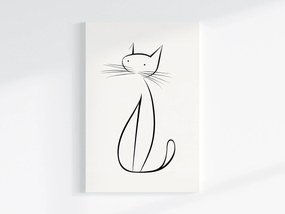 Poszter Grafika Line Art Rajz Macska Portré Vonal 80x120