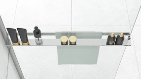 Rea Aero, zuhanyparaván WALK-IN 80x195 cm + EVO polc és törölközőtartó, KPL-K0615