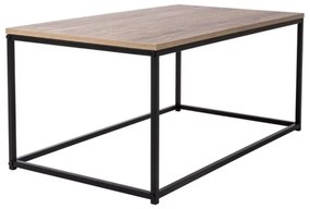 Intenso Home loft stílusú szögletes dohányzóasztal fém lábbal 90 x 40cm (Sonoma tölgy) | Masszív fém váz