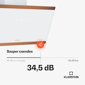 Klarstein FlashLine 60 páraelszívó, A++, 524 m³/h, 3 szint, érintős, csendes, LED, elszívás/recirkuláció, 100 W