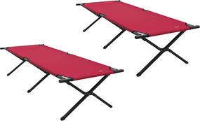 vidaXL Összecsukható Kemping Ágy 2 pcs Piros 210 x 80 x 46 cm