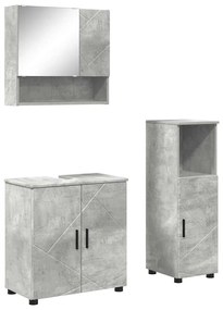 Fürdőszoba bútor szett 3 pcs Beton szürke 61 x 35 x 64 cm