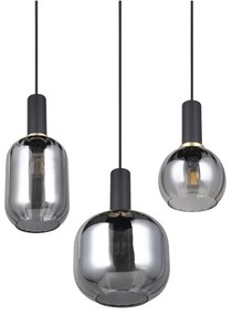 Fekete függőlámpa üveg búrával Diva – Trio
