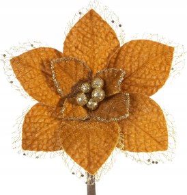 Karácsonyfadísz virág arany dekoratív karácsonyi dísz 16CM