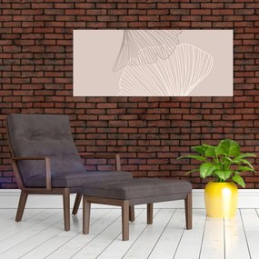 Kép - Bézs színű levelek N⁰2 (120x50 cm)