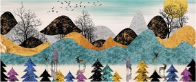Grafikus kép szarvas (120x50 cm)
