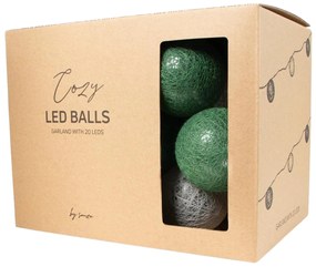 LED fényfüzér SENZA BALLS 315 cm zöld