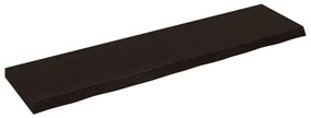sötétbarna kezelt tömör tölgyfa fali polc 160 x 40 x (2-6) cm