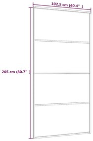 fekete matt ESG üveg és alumínium tolóajtó 102,5x205 cm