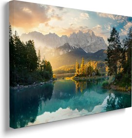 Hegyi tó vászonkép lengyel hegyek táj beltéri 40x30 cm