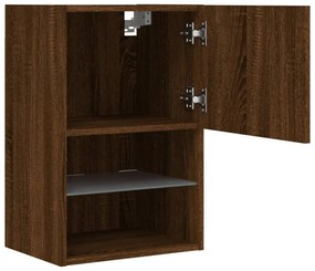 2 db barna tölgy színű TV-szekrény LED-ekkel 40,5 x 30 x 60 cm