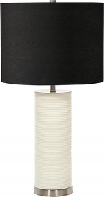 Dekoratív porcelán asztali lámpa fehér, fekete Elstead lámpaernyővel