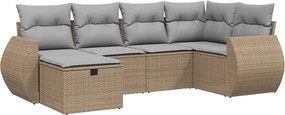 vidaXL 6 részes vegyes bézs polyrattan kerti ülőgarnitúra párnákkal