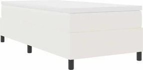 vidaXL Boxrugós ágy Krém és fehér 80 x 200 cm Bársonyos szövet