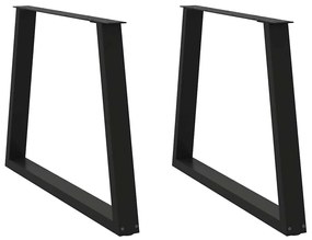 2 db fekete, V-alakú acél étkezőasztal láb 90 x (72-73,3) cm
