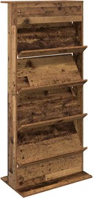 vidaXL Magazin állvány polcokkal Öreg fa 70 x 41 x 156 cm Faanyag