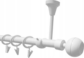 Függönykarnis szimpla Fém Mennyezeti 19mm Fehér 160cm Optic Gömb