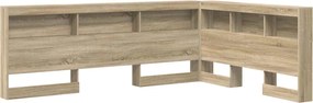 vidaXL Tároló fejtámla polcokkal tárolóval Sonoma tölgy 160 cm Faanyag