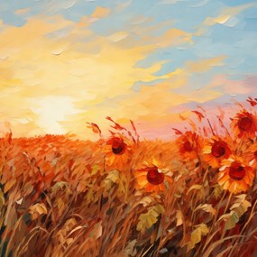 Poszter 70x70cm Alkonyat lángjai