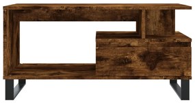 Füstös tölgy színű szerelt fa dohányzóasztal 90x49x45 cm
