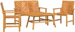 vidaXL Kerti lounge szett 4 pcs Barna Tömör Akácfa