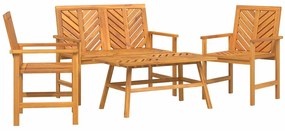 vidaXL Kerti lounge szett 4 pcs Barna Tömör Akácfa