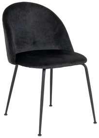 Fekete bársony étkezőszék szett 2 db-os Geneve – House Nordic