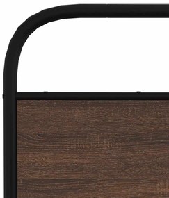 barna tölgy színű fém ágykeret matrac nélkül 137 x 190 cm