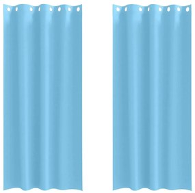 Függönyök függönyökkel 2 pcs Világos kék 245x140cm Poliészter