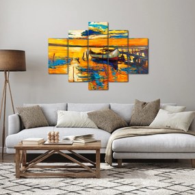 Kép - Hajó naplementekor (150x105 cm)