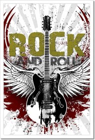 Poszterek keretben 40x60 Rock And Roll Gitár