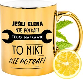 Prémium Arany Csillogó Bögre Elena Ajándék Nyomtatott Fotóval