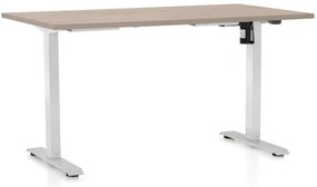 Állítható magasságú asztal OfficeTech A, 120 x 80 cm, fehér alap, tölgy
