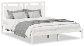 fehér tömör fa extra hosszú ágykeret matrac nélkül 140 x 220 cm