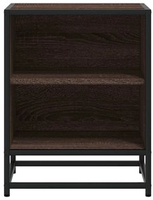 éjjeliszekrények 2 db barna tölgy 40x31x50 cm műfából és fémből