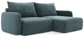Türkiz kinyitható-tárolóhelyes sarokkanapé (jobb oldali) Kalena – Makamii