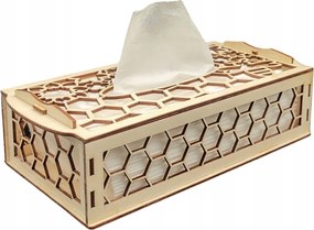 Áttört doboz Zsebkendőtartó rétegelt lemezből öko törlőkendő tartó