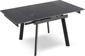 Stół LARES Ceramiczny Rozkładany 90-150 cm Czarny Marmur/Czarny