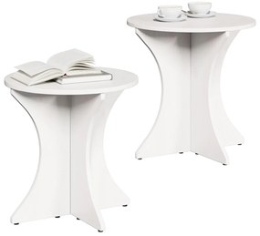 Dohányzóasztal 2 pcs Fehér 46 x 46 x 47 cm Tömör fenyőfa