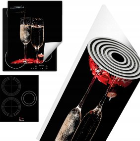 Tűzhelyvédő Szőnyeg Asztali Dekoráció 45x52 fekete piros bordó