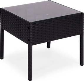 Rattan kerti bútor - 2 szék + asztal szett fekete